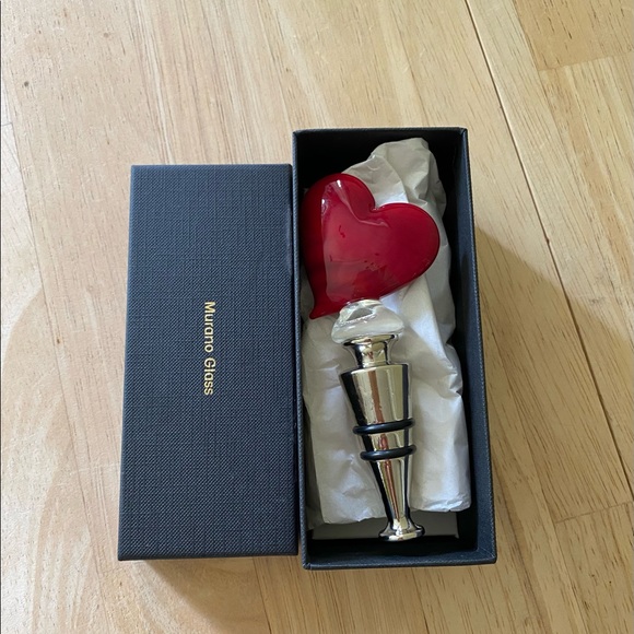 Murano glass hand blown stamped bottle stopper. Made in Italy. - Picture 7 of 7